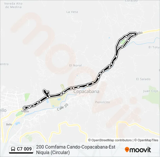 C7 009 Bus Line Map