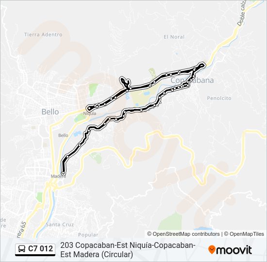 Mapa de C7 012 de autobús