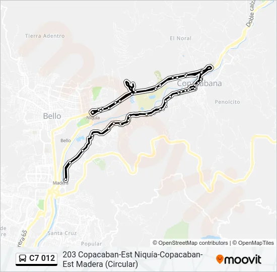 C7 012 Bus Line Map