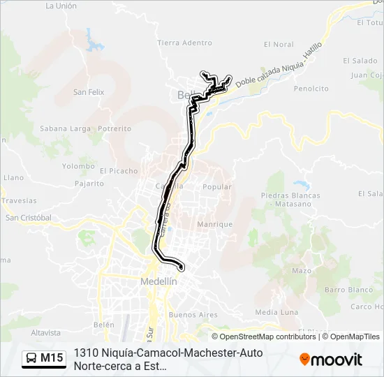 M15 Bus Line Map