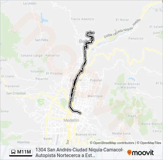 M11M Bus Line Map