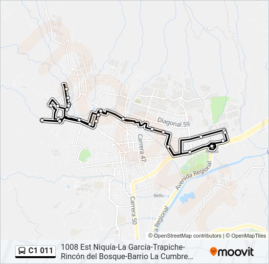 Mapa de C1 011 de autobús