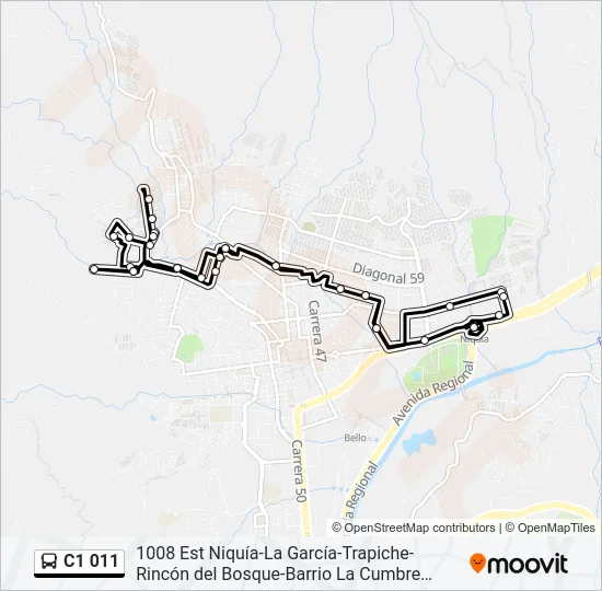 C1 011 Bus Line Map