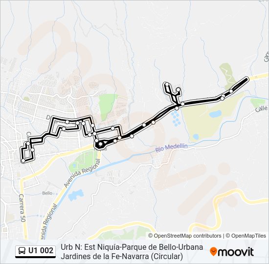 U1 002 Bus Line Map