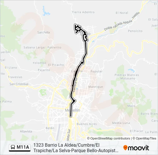 M11A Bus Line Map