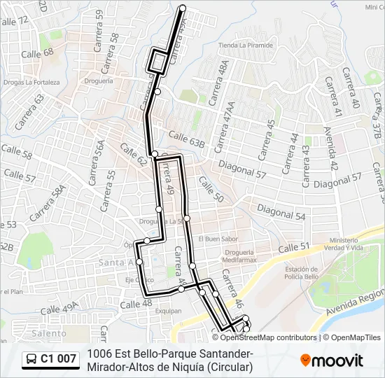 C1 007 Bus Line Map