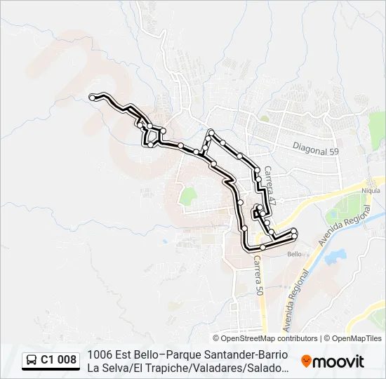 Mapa de C1 008 de autobús