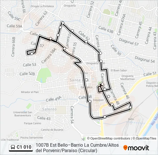C1 010 Bus Line Map