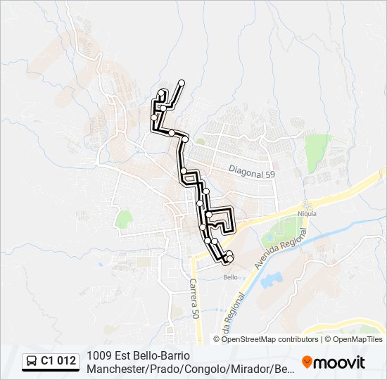 C1 012 bus Line Map