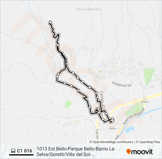 C1 016 Bus Line Map