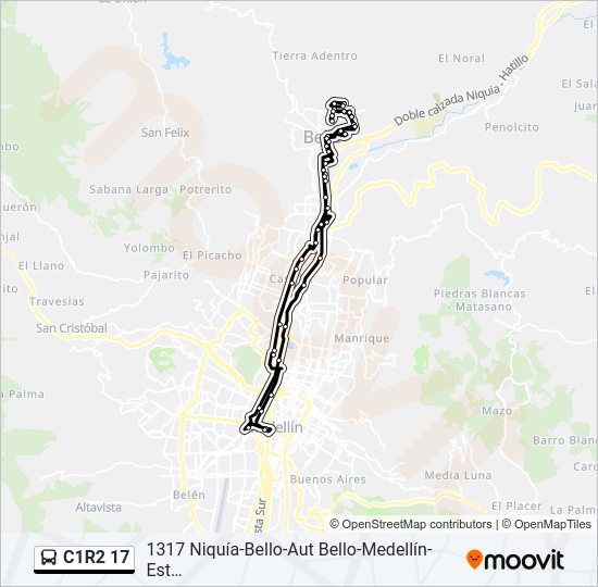 Mapa de C1R2 17 de autobús