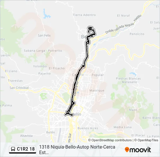 C1R2 18 Bus Line Map