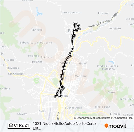 Mapa de C1R2 21 de autobús