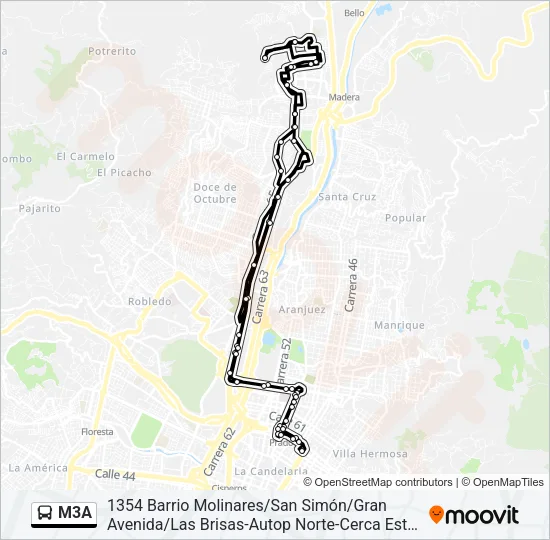 M3A Bus Line Map