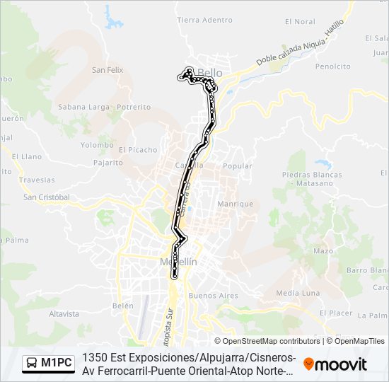 M1PC bus Line Map