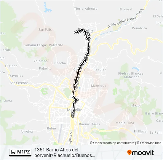 M1PZ Bus Line Map