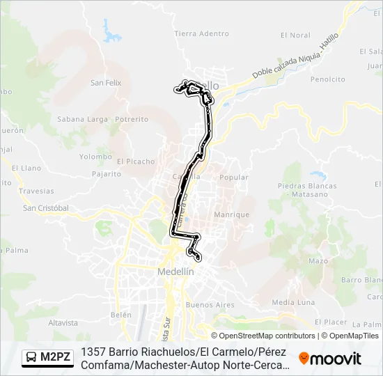 M2PZ Bus Line Map