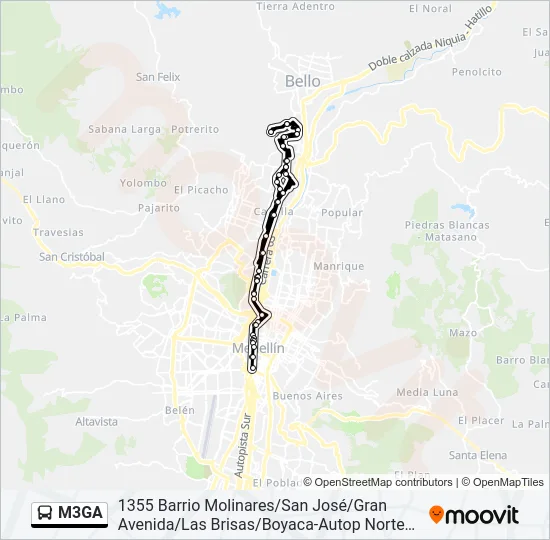M3GA Bus Line Map