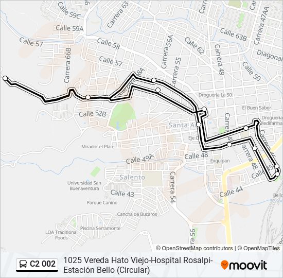 Mapa de C2 002 de autobús