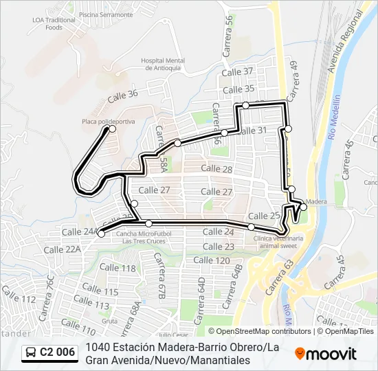 C2 006 Bus Line Map