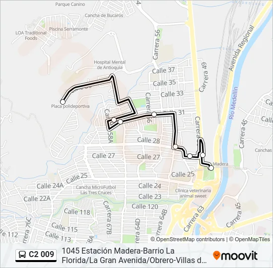 C2 009 Bus Line Map