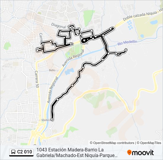 Mapa de C2 010 de autobús