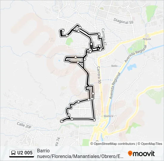 U2 005 Bus Line Map
