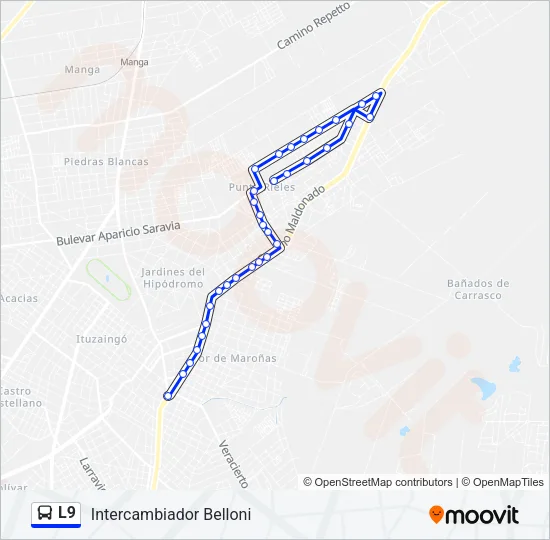 L9 Ómnibus Line Map