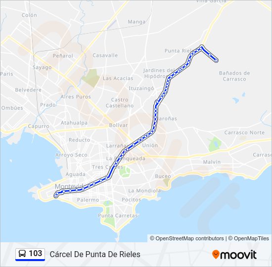 103 Ómnibus Line Map