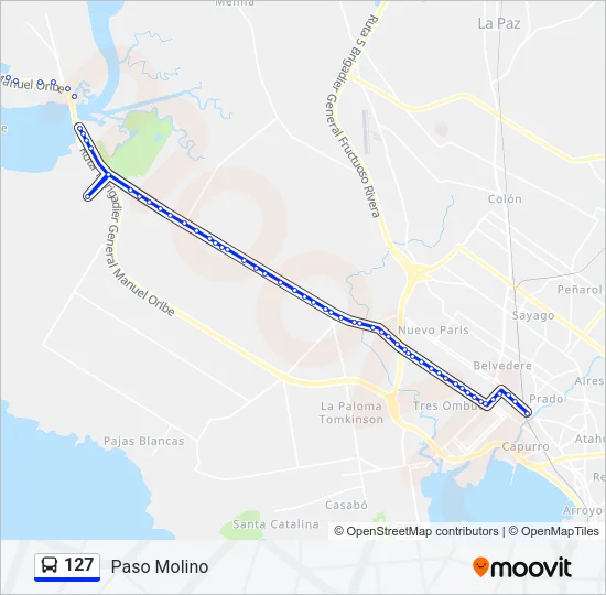 127 Ómnibus Line Map
