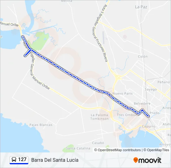127 Ómnibus Line Map