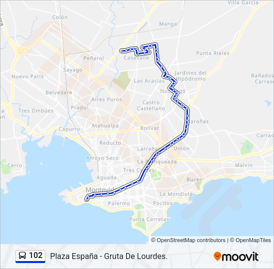 Mapa de 102 de Ómnibus