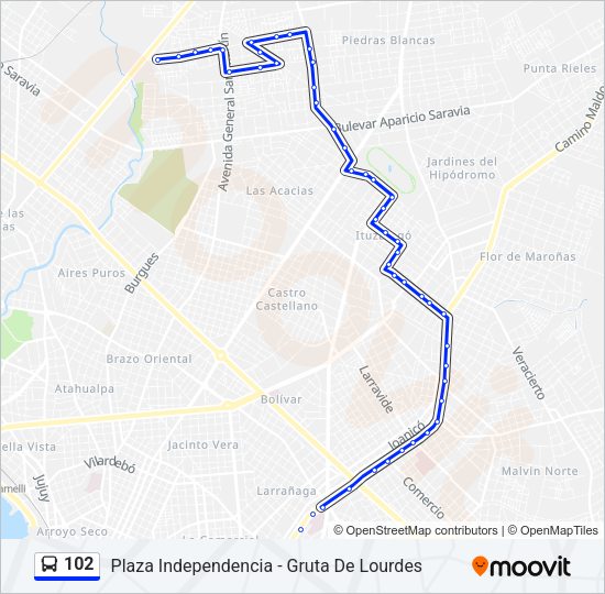 Mapa de 102 de Ómnibus