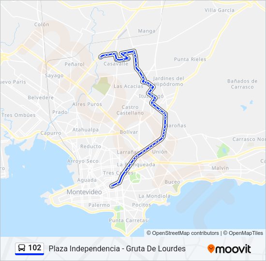 Mapa de 102 de Ómnibus