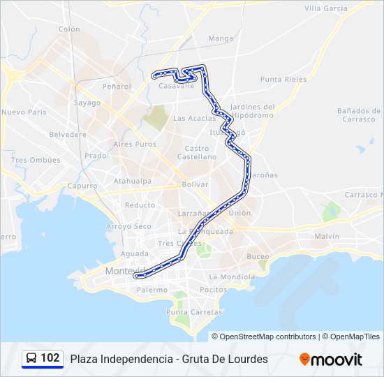 Mapa de 102 de Ómnibus