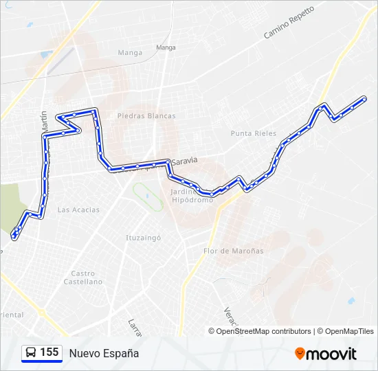 155 Bus Line Map