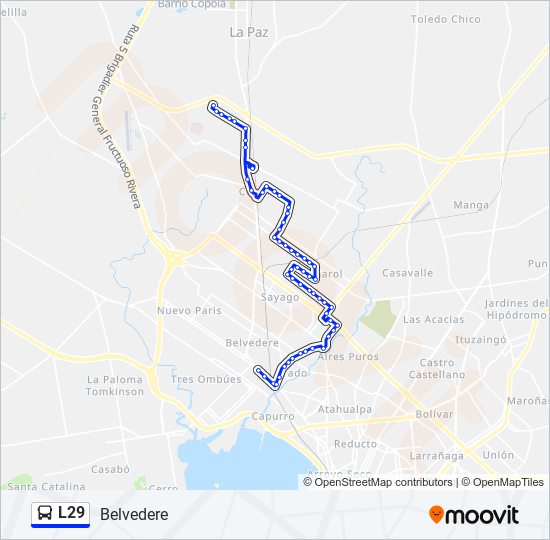 Mapa de L29 de Ómnibus