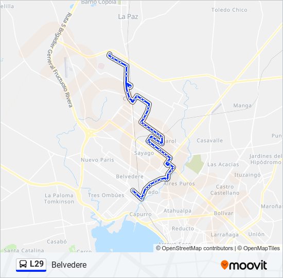 L29 Ómnibus Line Map