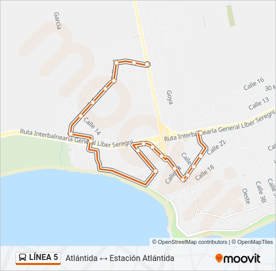LÍNEA 5 Ómnibus Line Map