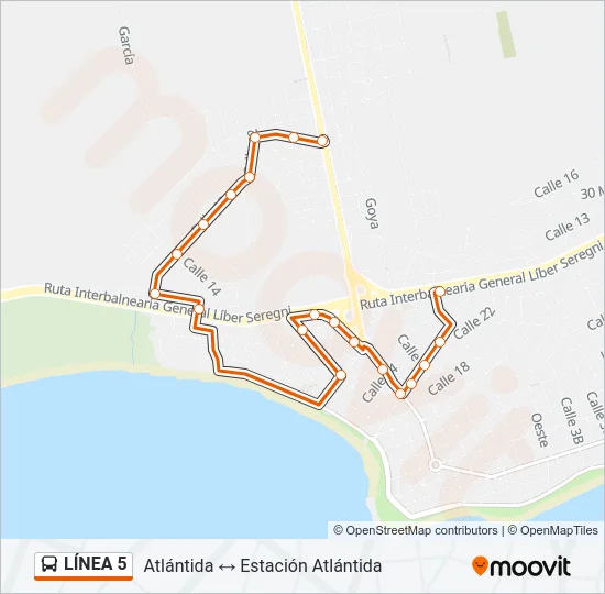 LÍNEA 5 Ómnibus Line Map