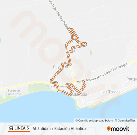 LÍNEA 5 Ómnibus Line Map