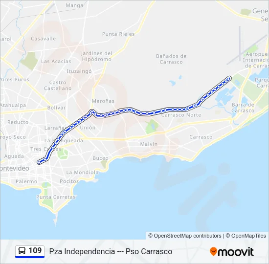 109 Ómnibus Line Map