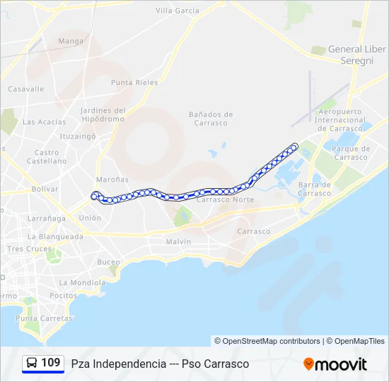 109 Ómnibus Line Map