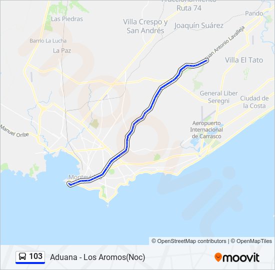 103 Ómnibus Line Map