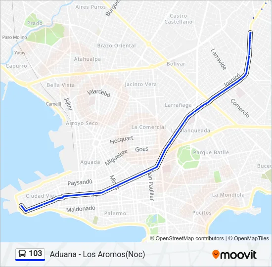 103 Ómnibus Line Map