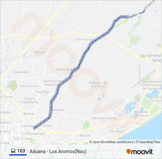 103 Ómnibus Line Map