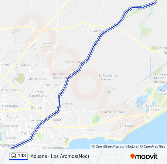 103 Ómnibus Line Map