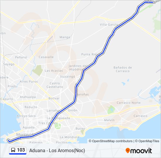 103 Ómnibus Line Map