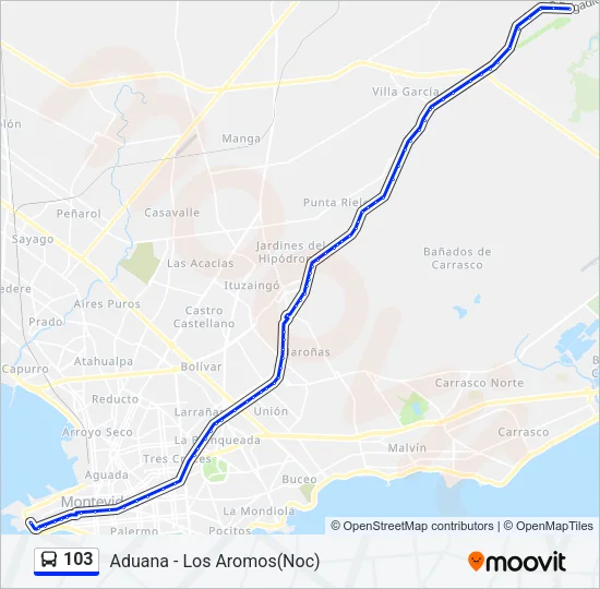 103 Ómnibus Line Map