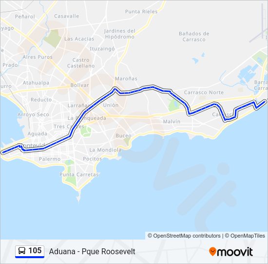 Mapa de 105 de Ómnibus